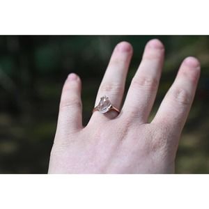 Pear shaped Lake county diamond 14k rose gold engagement ring